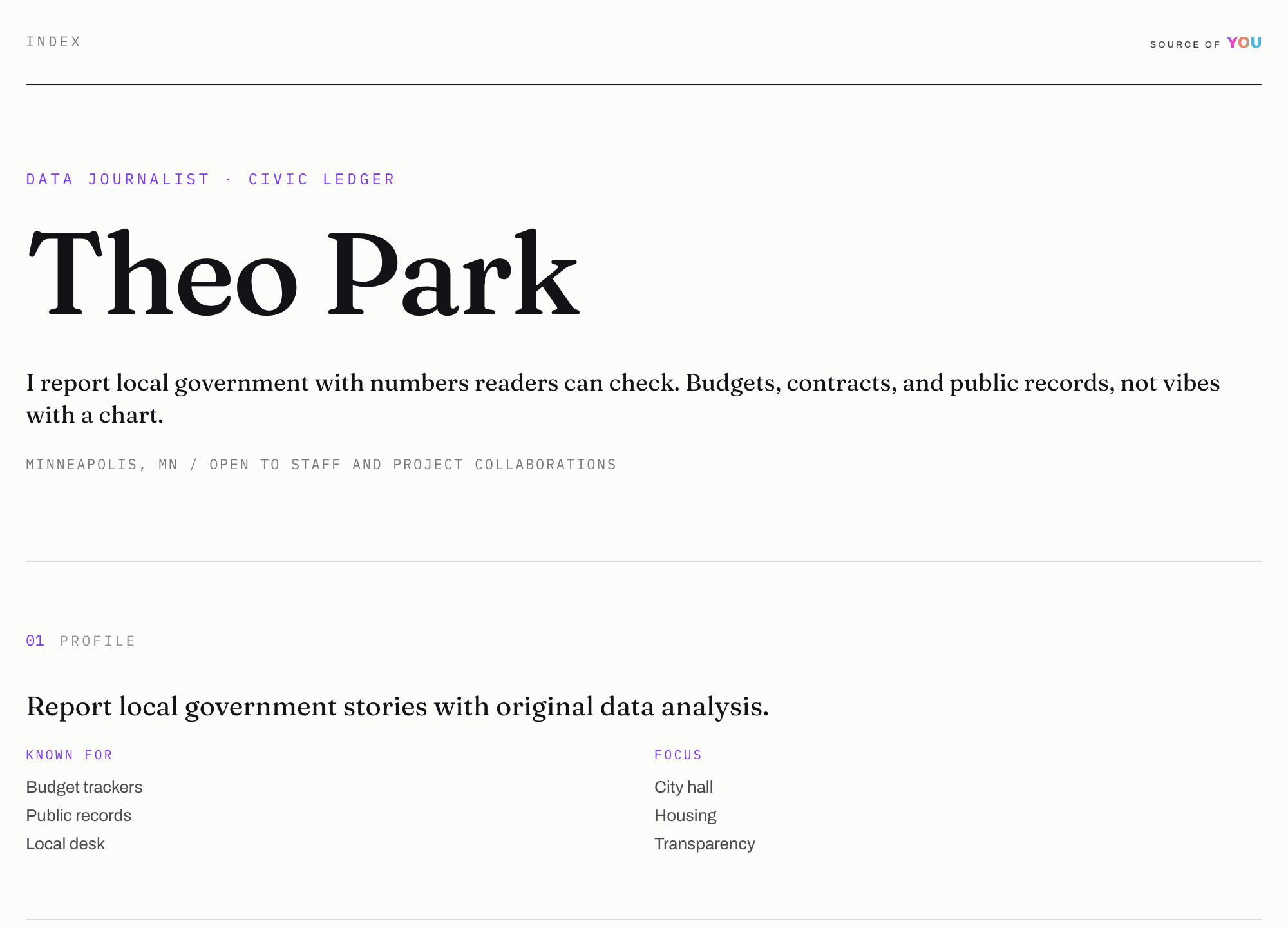 Theo Park, published source page