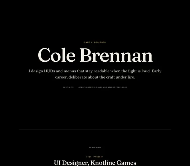 Credits design on desktop, shown with a fictional demo record