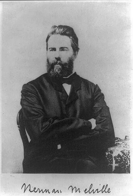 This half-length seated photographic portrait of Herman Melville, made around 1860, is held by the Library of Congress as an illustration reproduced in Journal Up the Straits.